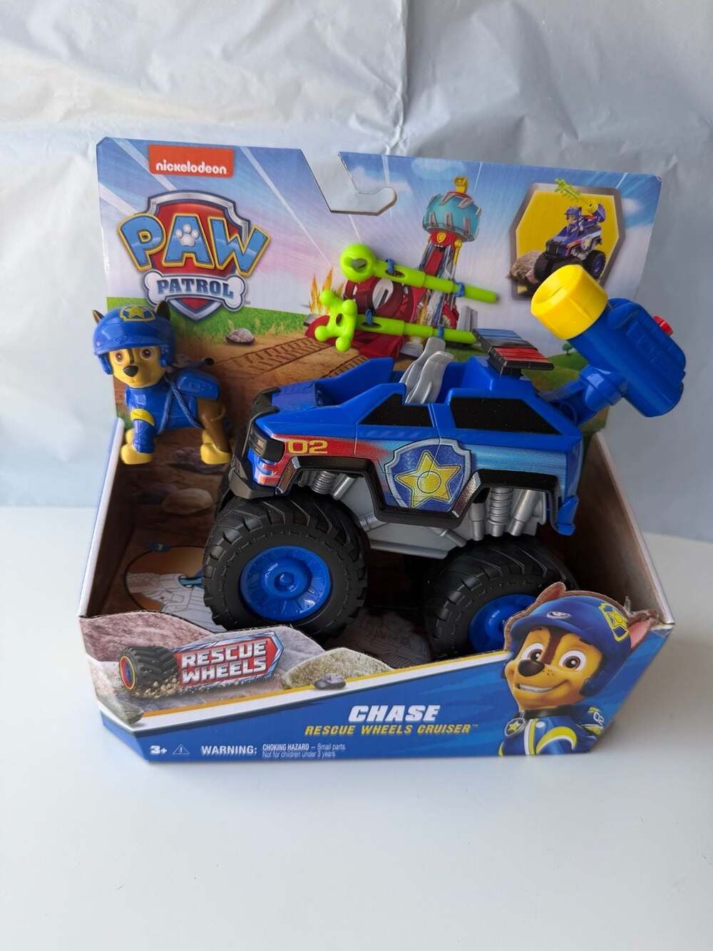 Paw Patrol Chase Rescue Wheels Cruiser Police Cop Vehicle‎ W/ Action Figure New!